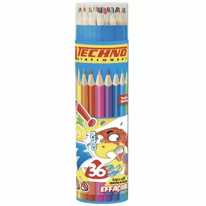 Crayon Couleurs Wow Efacable Boite Rond de 36 Cl Techno 5806