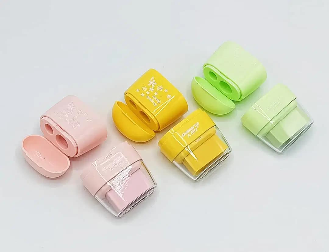 Taille Crayon Double + Gomme Lux en Presentoir Vision Ref DMS-159 2