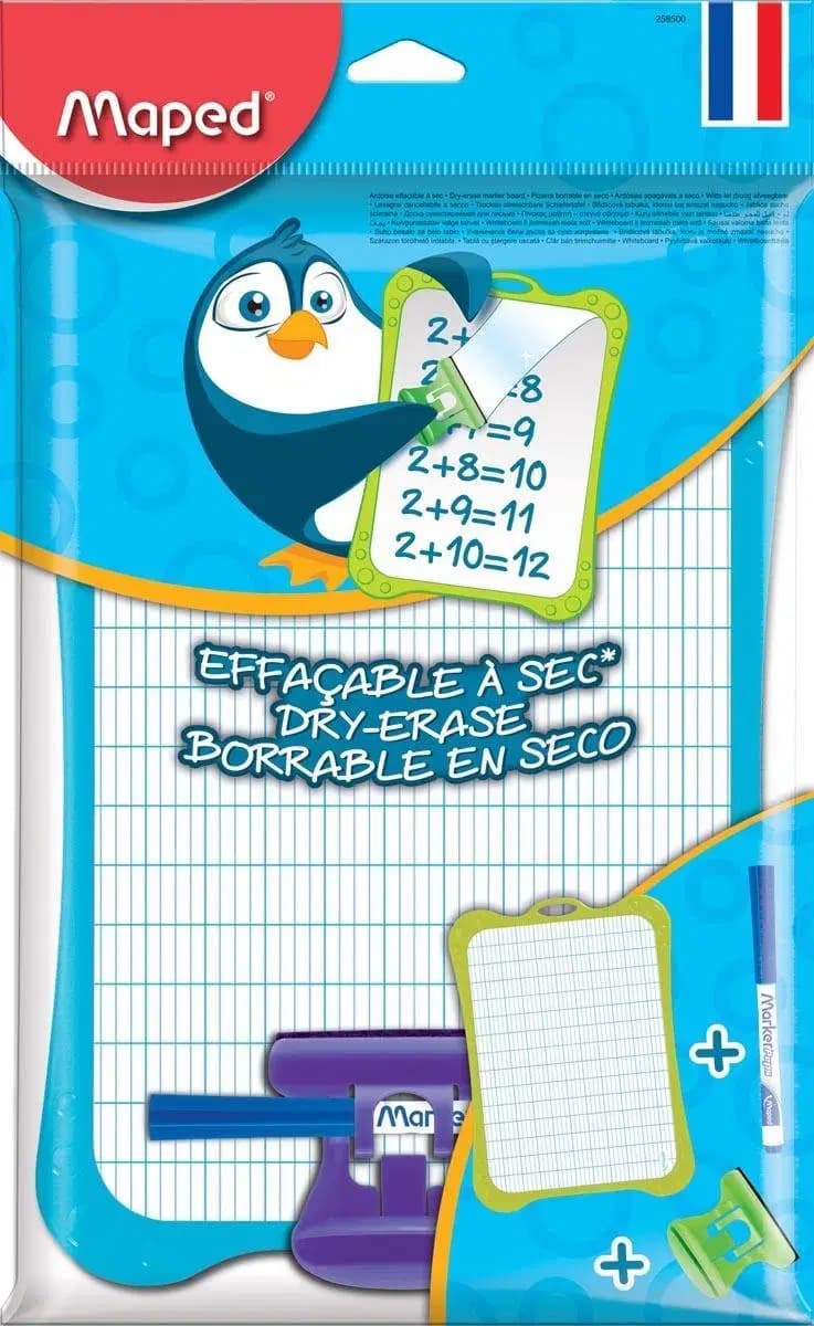 Ardoise Blanche Double Face en Sachet Maped 258500