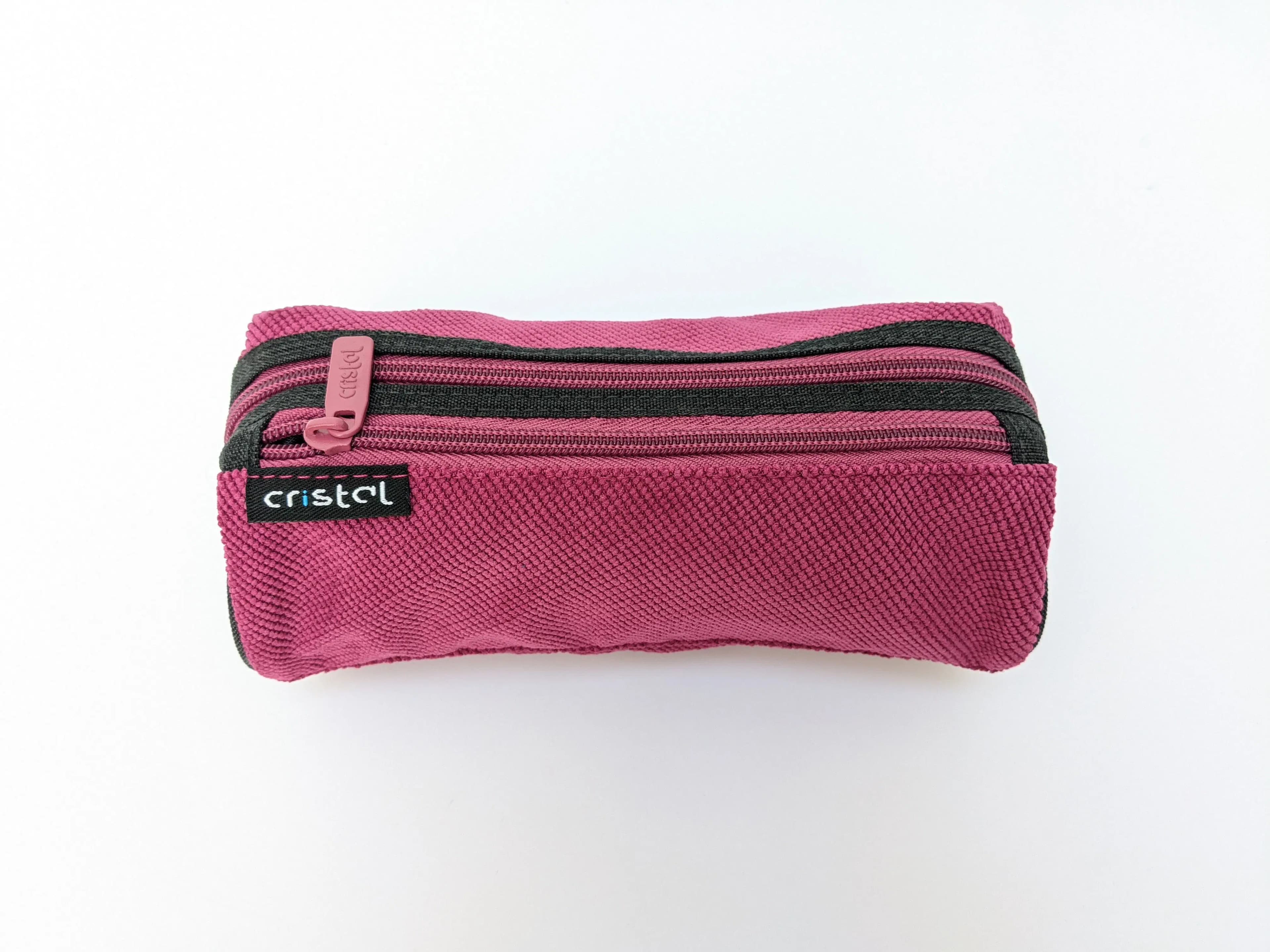 Trousse Oval Velour Gm Double Poche Cristal CR-1517
