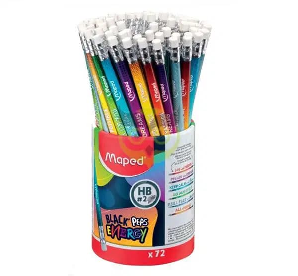 Cryons Noir Hb en Resine Energy Emout Gomme Boite Maped 85200