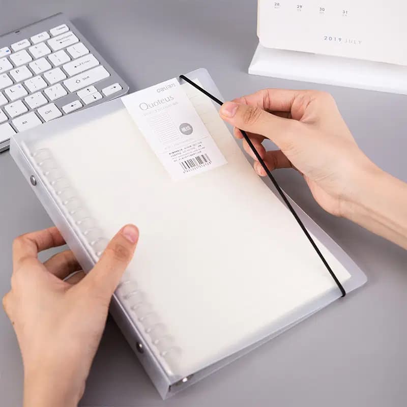 Note Book Pp Covera Feuilles Mobiles A5/80/60F. 208*145MM Transprt 8MM 2