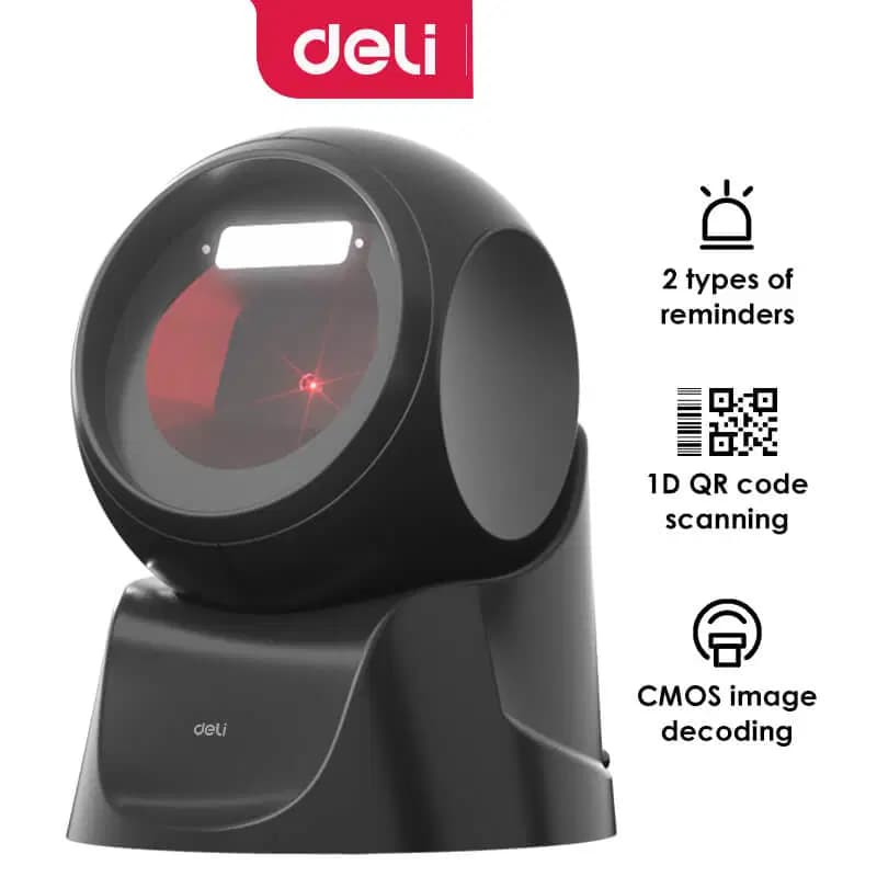 Lecteur Code Barre Fixe Filaire Deli ( Unidimensionnels/ 1D/ 2D ) Ref ES231