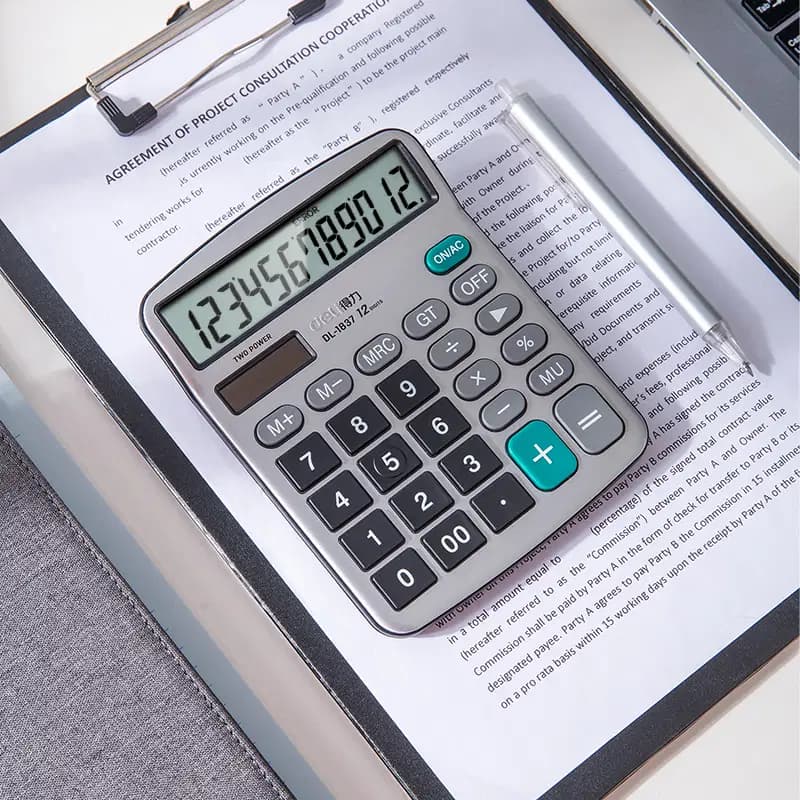 Calculatrice de Poche 12 Chiffres 120*152.8*29MM Dark Gray 4
