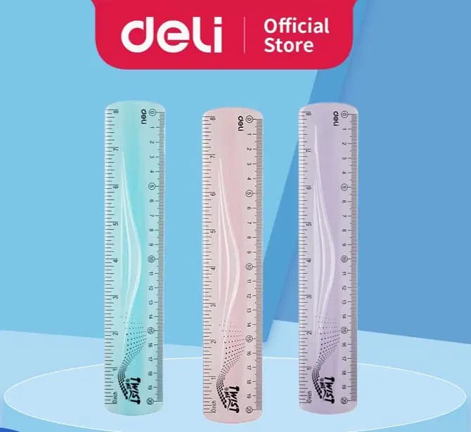 Regle Scolaire 20CM Ultra Flexible Boite de 48 Twist Me Deli H20 6921734908810