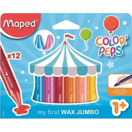 Crayon Cire Color Peps Maxi 12 Boite Carton Maped