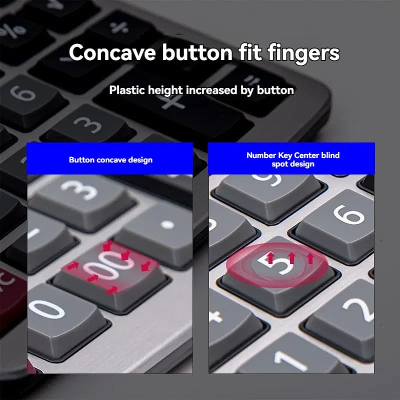 Calculatrice de Bureau 12 Chiffres 183*135.2*38.8MM Dark Gray 5