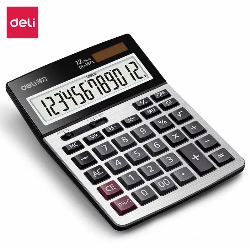 Calculatrice de Bureau 12 Chiffres 183*135.2*38.8MM Dark Gray