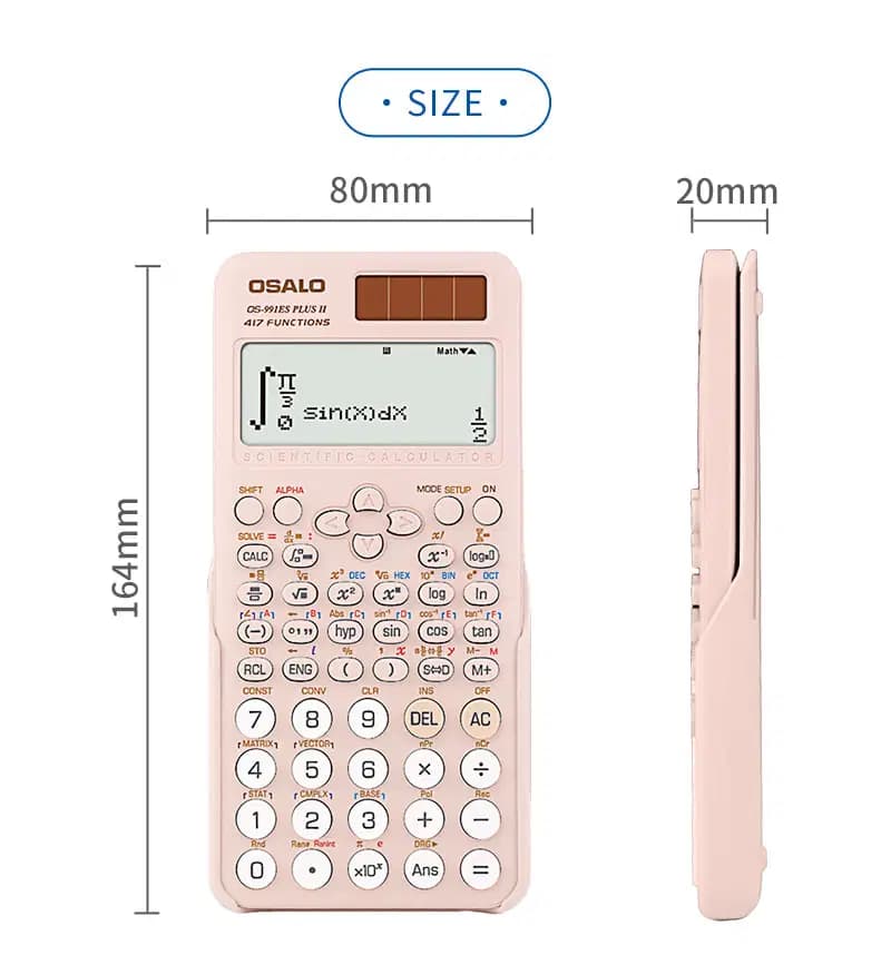 Osalo Calculatrice Scientifique Série Ii - 417 Fonctions OS-991ES Plus Ii Pink 4
