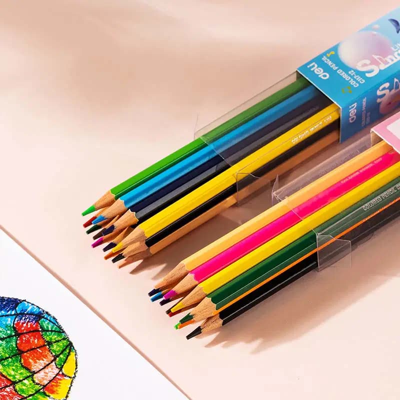 Crayons Couleur de 12 Gm 3.0 Mm Boite Rectangulaire Deli Ref EC117-12
