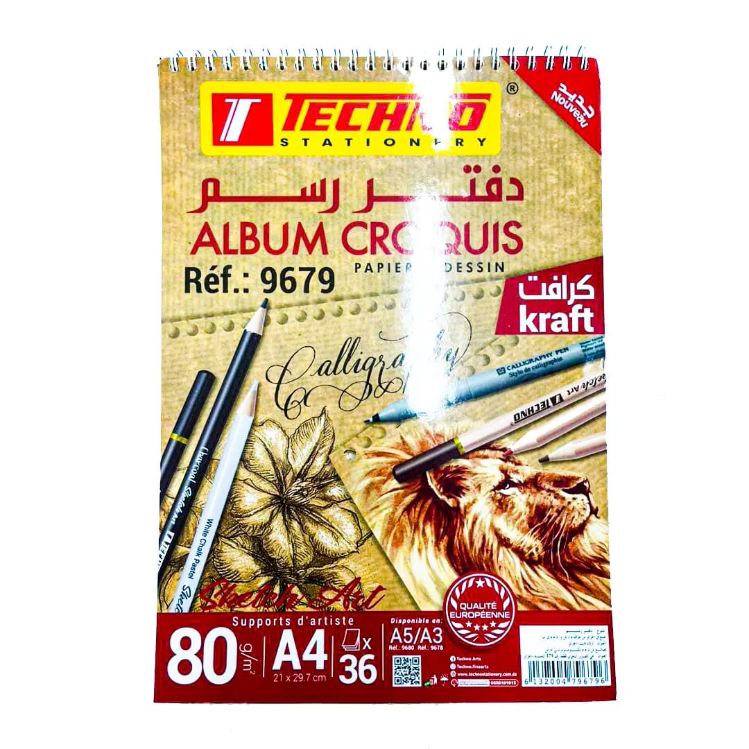 Album Croquis Papier Kraft A4 80G 36F 9679