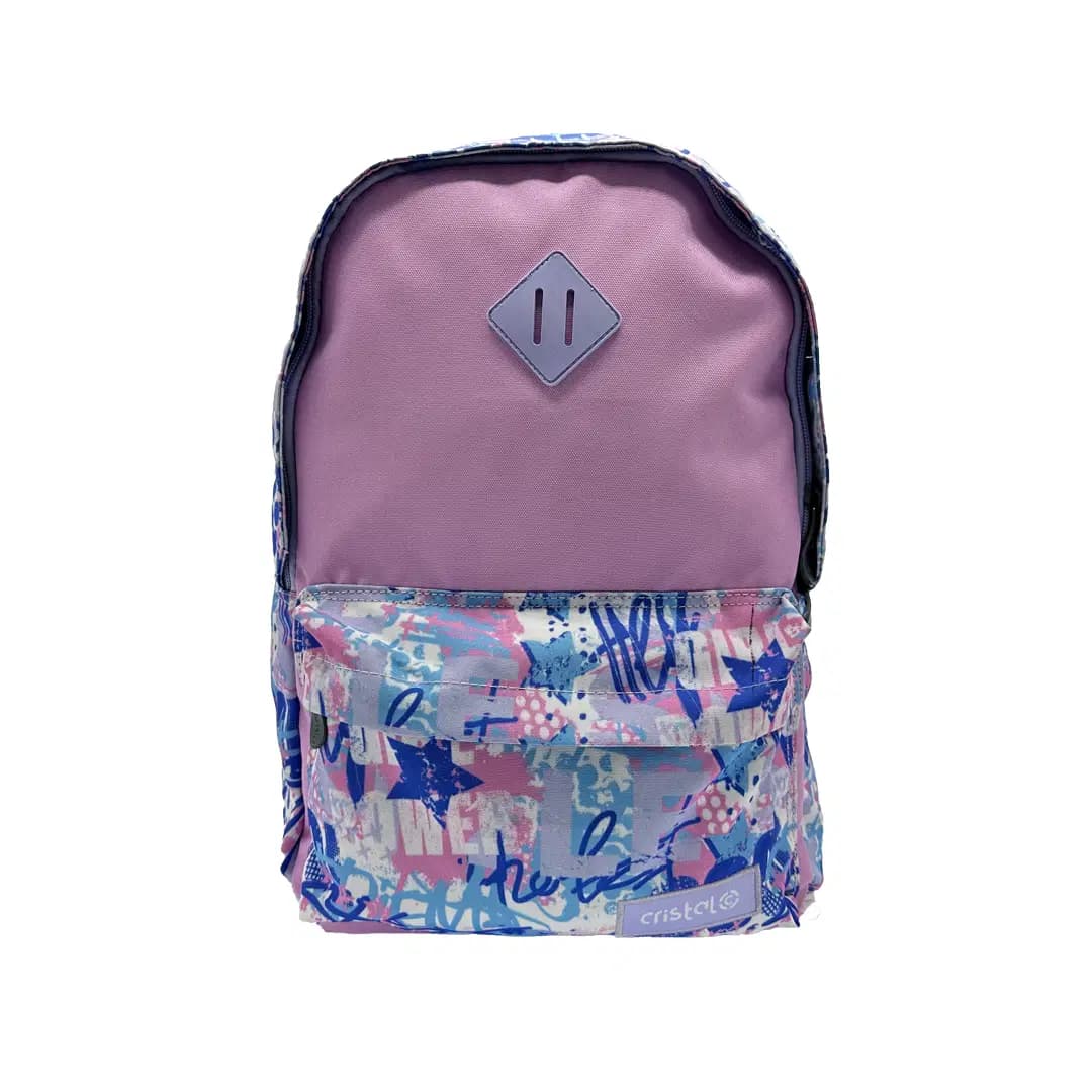 Sac a Dos Scolaire 2 Comp Diff Motifs 17 Cristal Ref CR-4635
