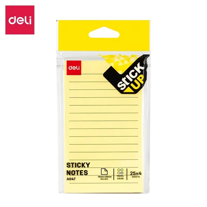 Sticky Notes Quadrille 4couleurs 76*126mm
