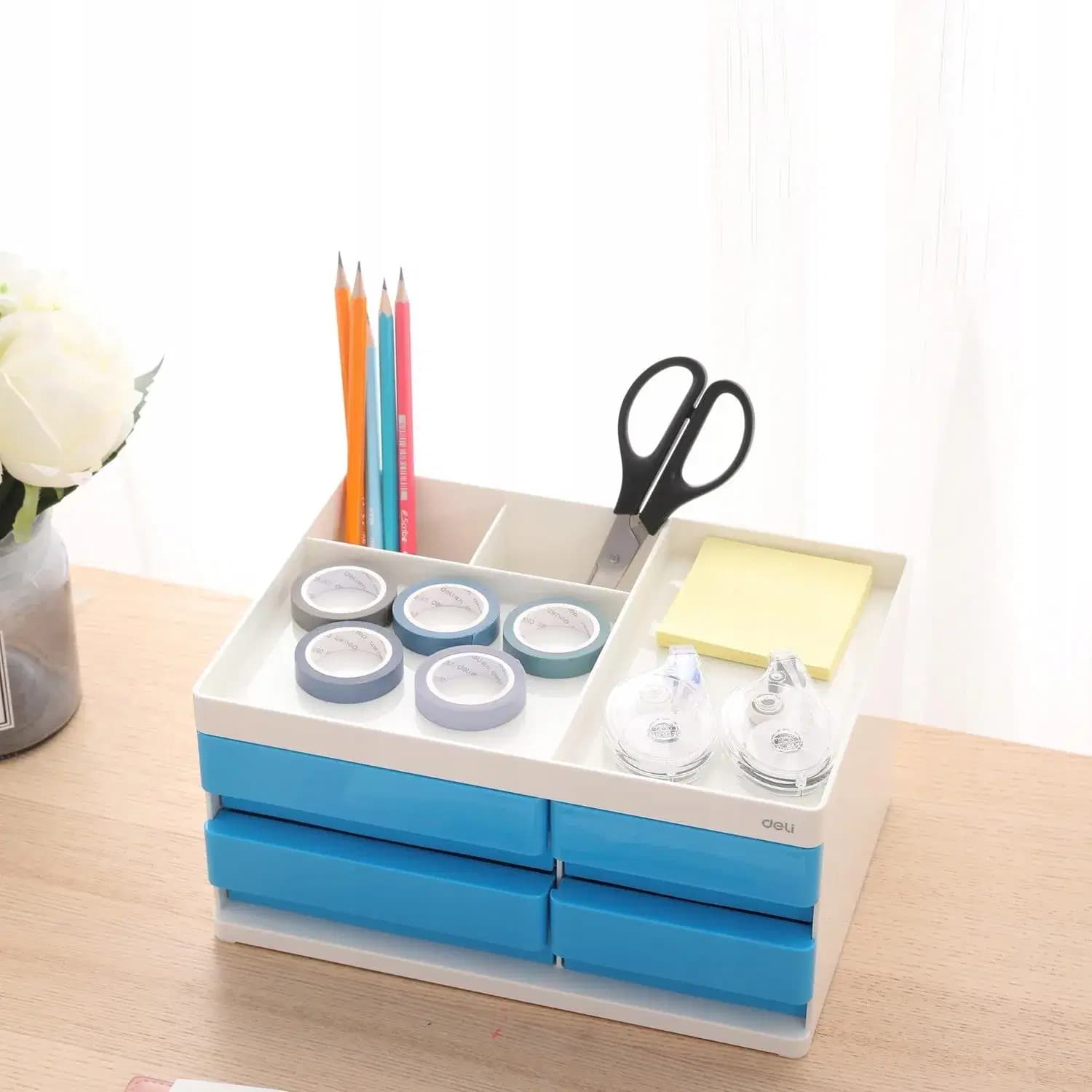 Trieur de Document Vertival 4 Tiroirs Multi Fonction Bleu Deli Z25030 3