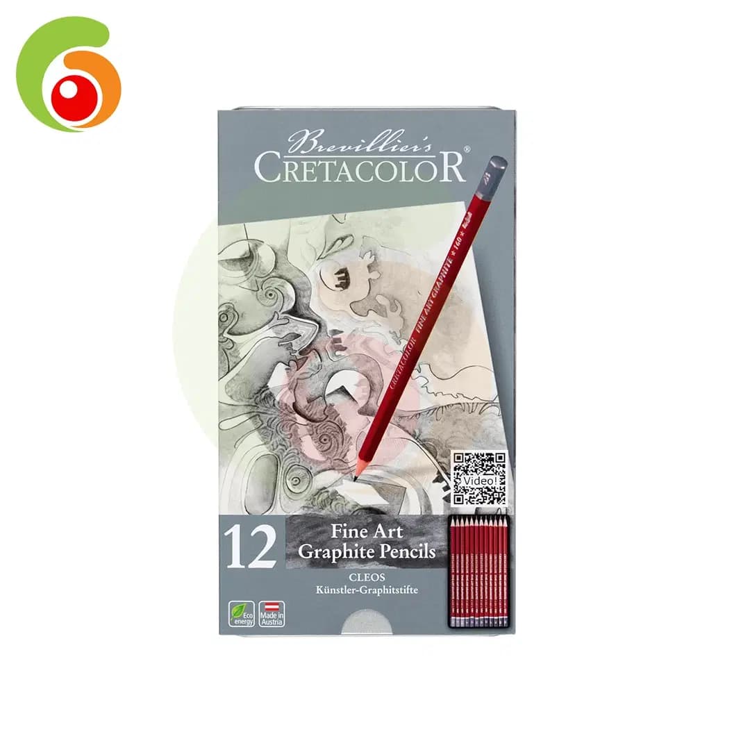 Cretacolor Cleos Coffret de 12 Crayons Graphites Pour Beaux-arts Réf : 16052