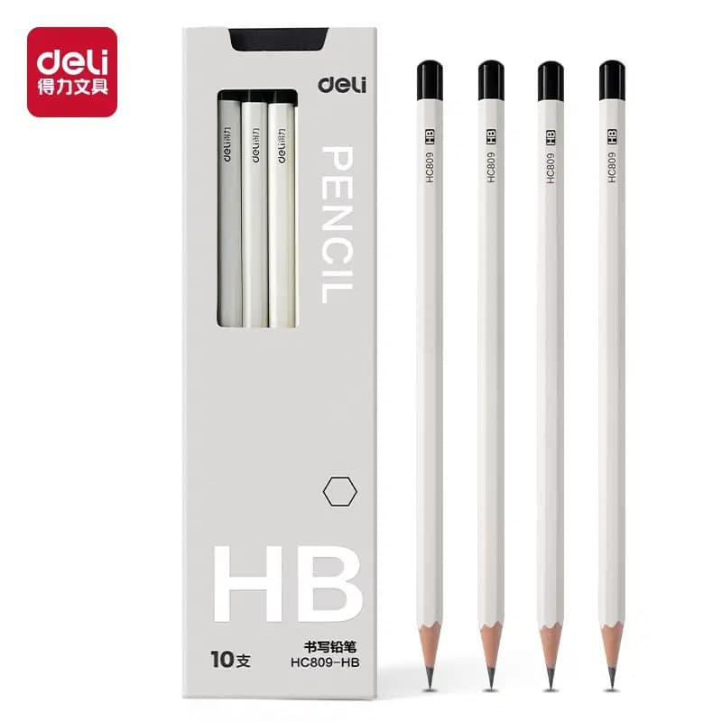 Crayon Noir Hexagonal Hb Sans Gomme Corp Blanc Deli HC809-HB