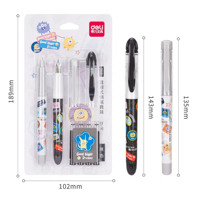 Stylo a Plume Pochette 2PCS S Cartouches Deli Ref S691 3