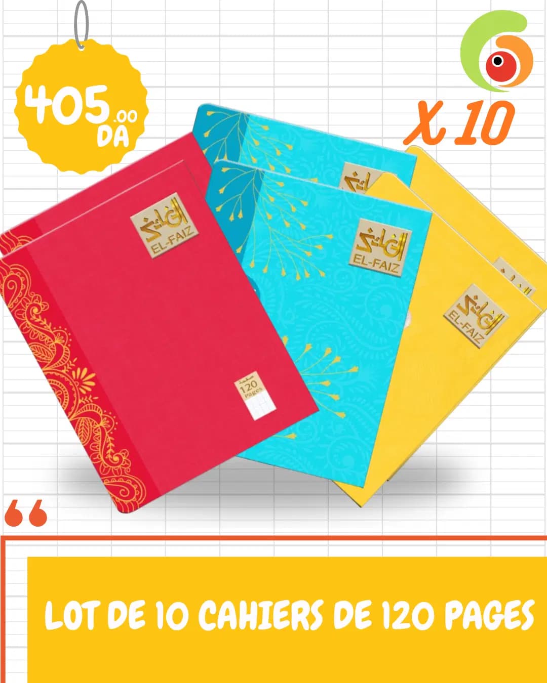 Lot de 10 Cahier 120P
