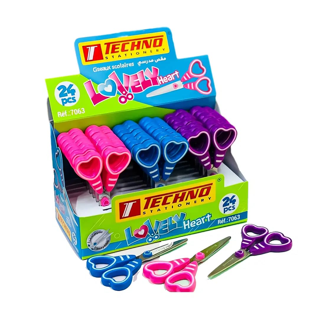 Ciseaux Scolaire 13.5CM Loveely Heart Techno 7063