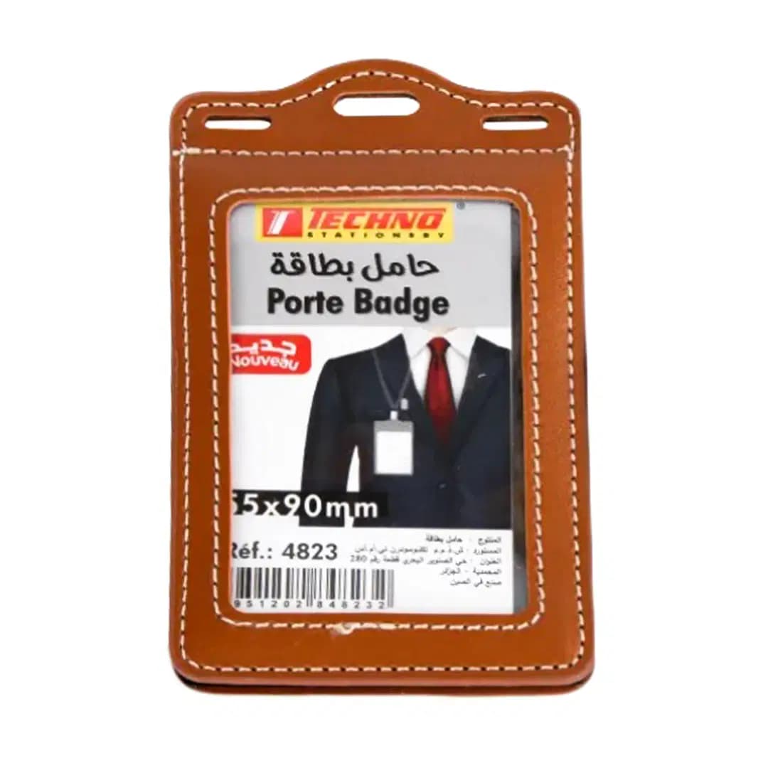 Porte Badge Vertical en Pu 55*90 Mm Techno 4823