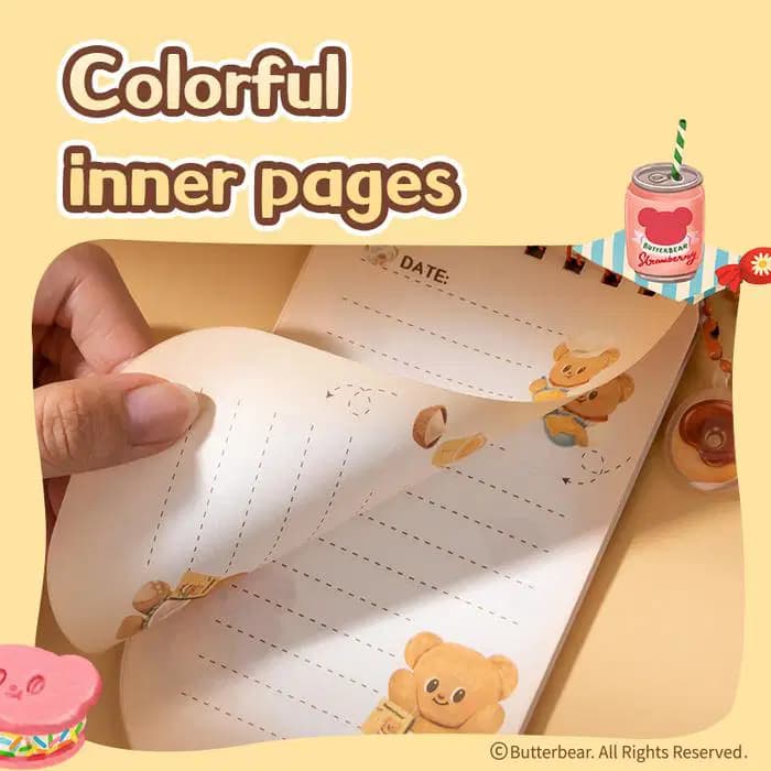 Bloc Notes Scolaire Pm Spiral 135*78MM 80G/48FS Butter Bear 2