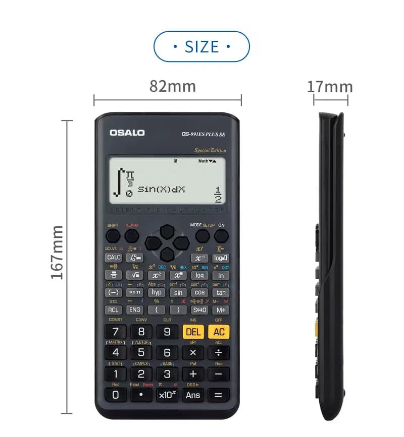 Osalo Calculatrice Scientifique 417 Fonctions Black OS-991ES Plus Se 4