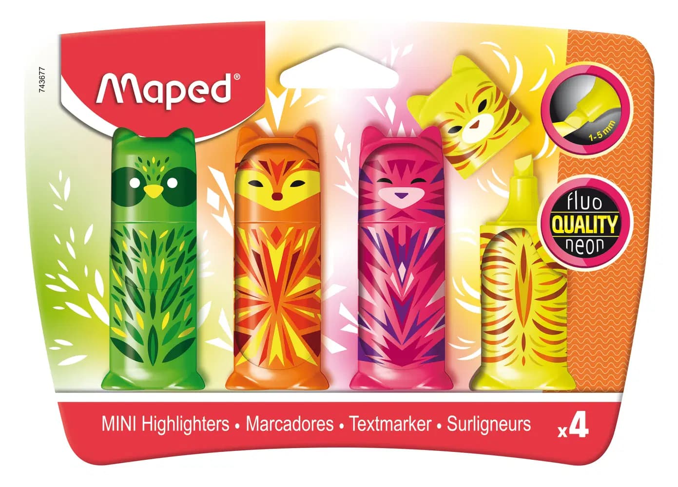 Surligneur Pocket Mini Friends X4 Sb Carton Inverse Maped