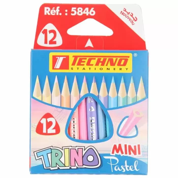 Crayons de Couleur Trino Mini Pastel Boite de 12 Techno 5846