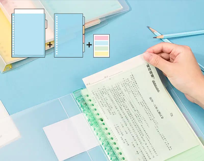 Note Book Pp Covera Feuilles Mobiles A5/80/60F. 208*145MM Rose 4