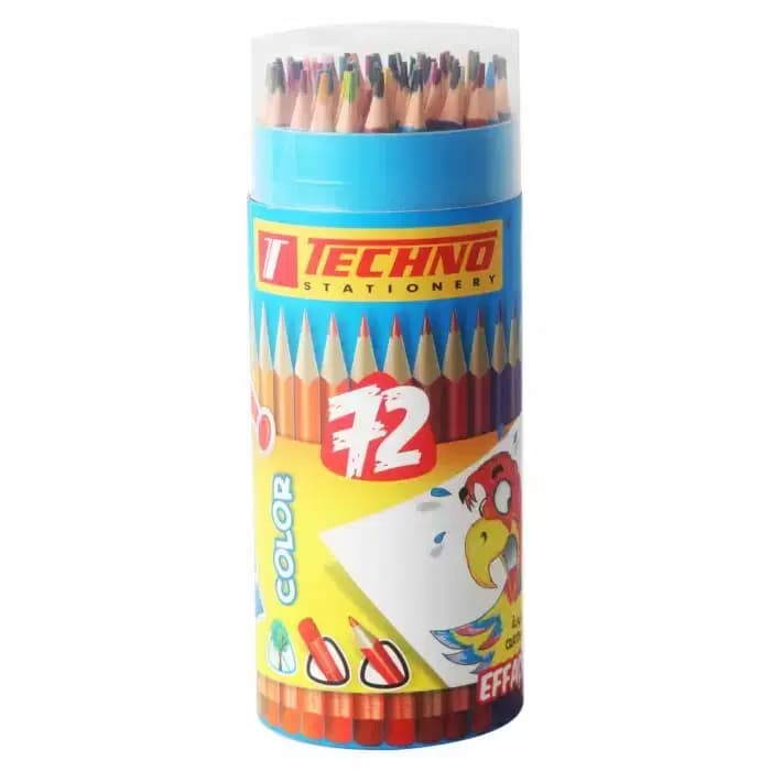 Crayons de Couleurs Wow Effacable Bte Ronde 72CLR Techno 6569
