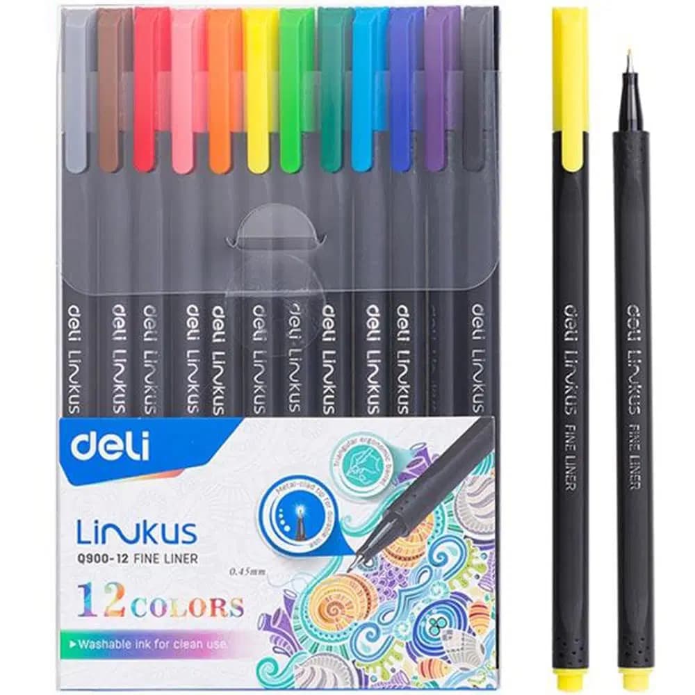 Feutre Fine Liner Pochette 12 Linkus Deli Q900-12