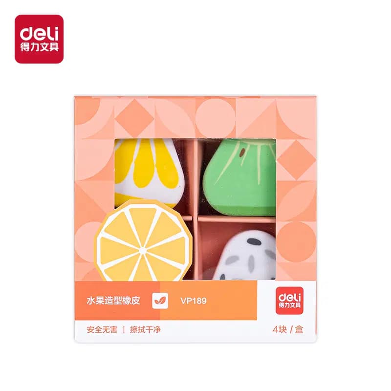Gomme Couleur en Forme de Fruits 4PCS/BOX