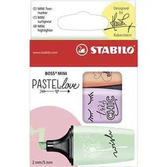 Surligneure Boss Mini Pastel Love Pochette de 03PCS Stabilo 07/03-47