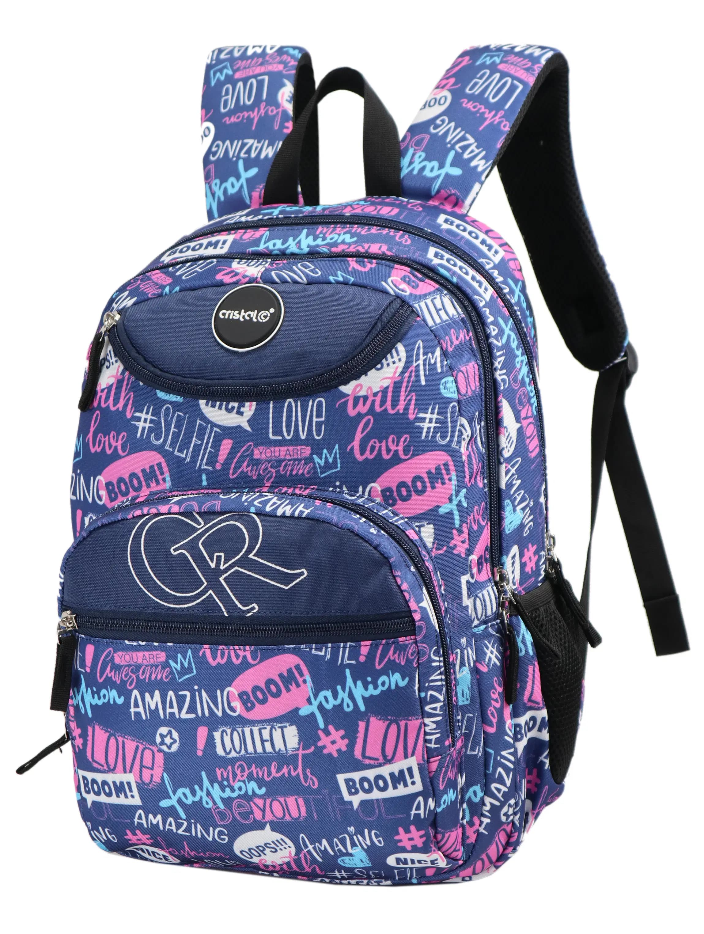 Sac a Dos Scolaire 16.5" 6 Comp Cristal Ref CR-3210