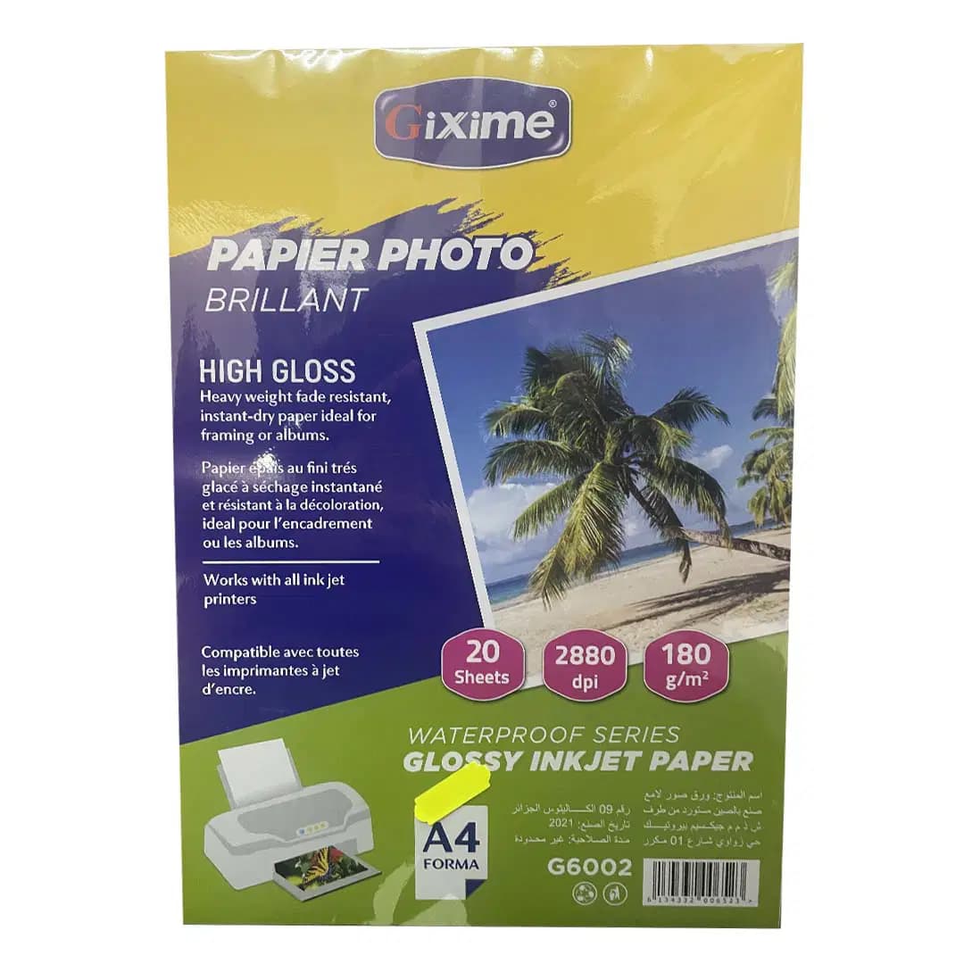 Papier Photo 180G Gixime A4 20F