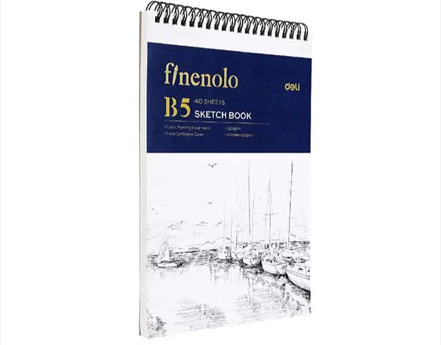 Sketch Book B5 en Spiral ( 40 SHEET/100G/M2/252*179MM) White Deli Ref EN025