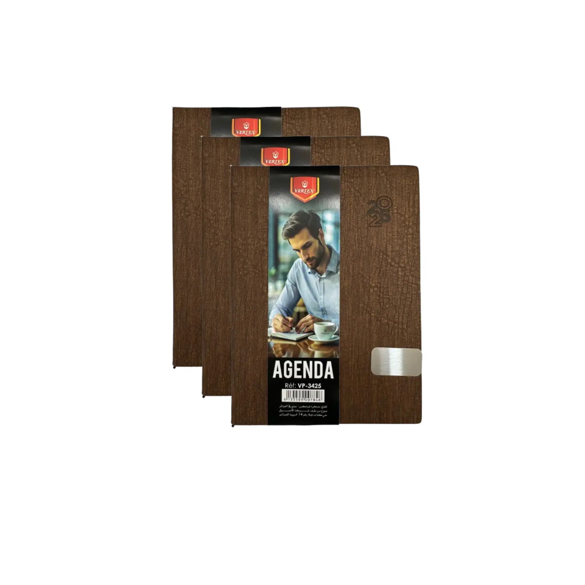 Agenda de Bureau Souple 2026 Marron/ Gris / Vert / Noir VP3425