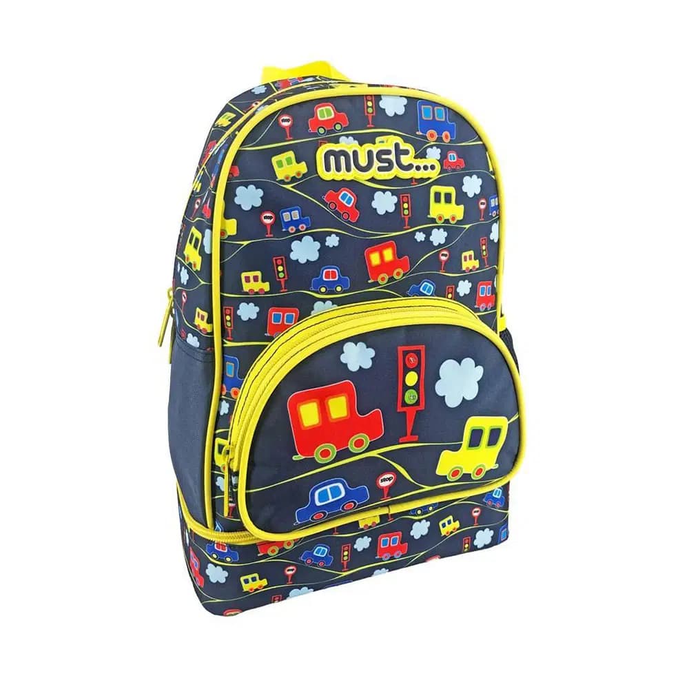 Sac a Dos Must 25X14X36CM With Isothermal Lunch Case Little Cars 585602