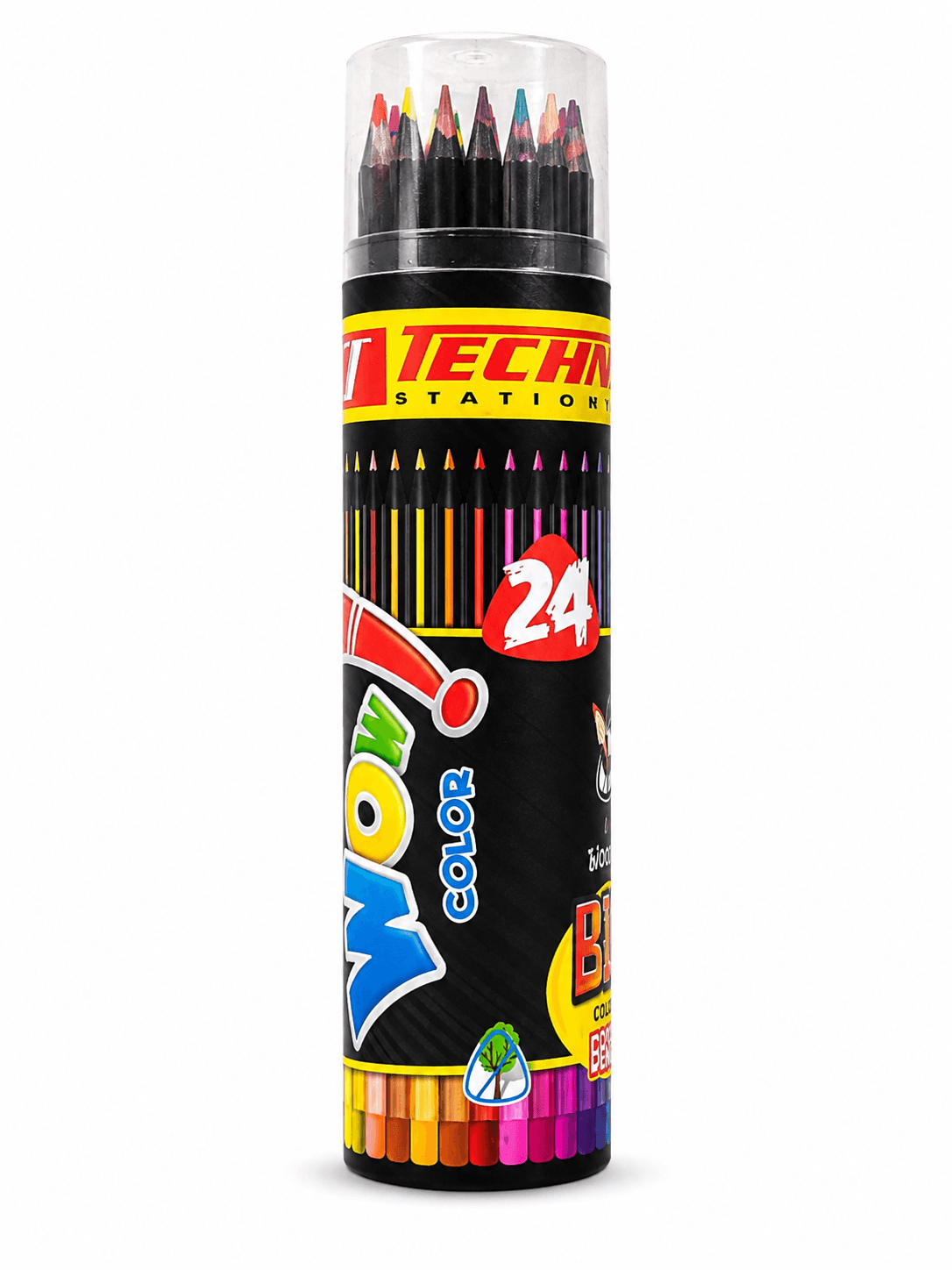 CRAYONS DE COULEUR WOW BLACK BTE ROND 24CL TECHNO REF 7321