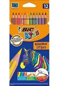 Crayon Couleur de 12 Bic Evolution Stripes BIC950522