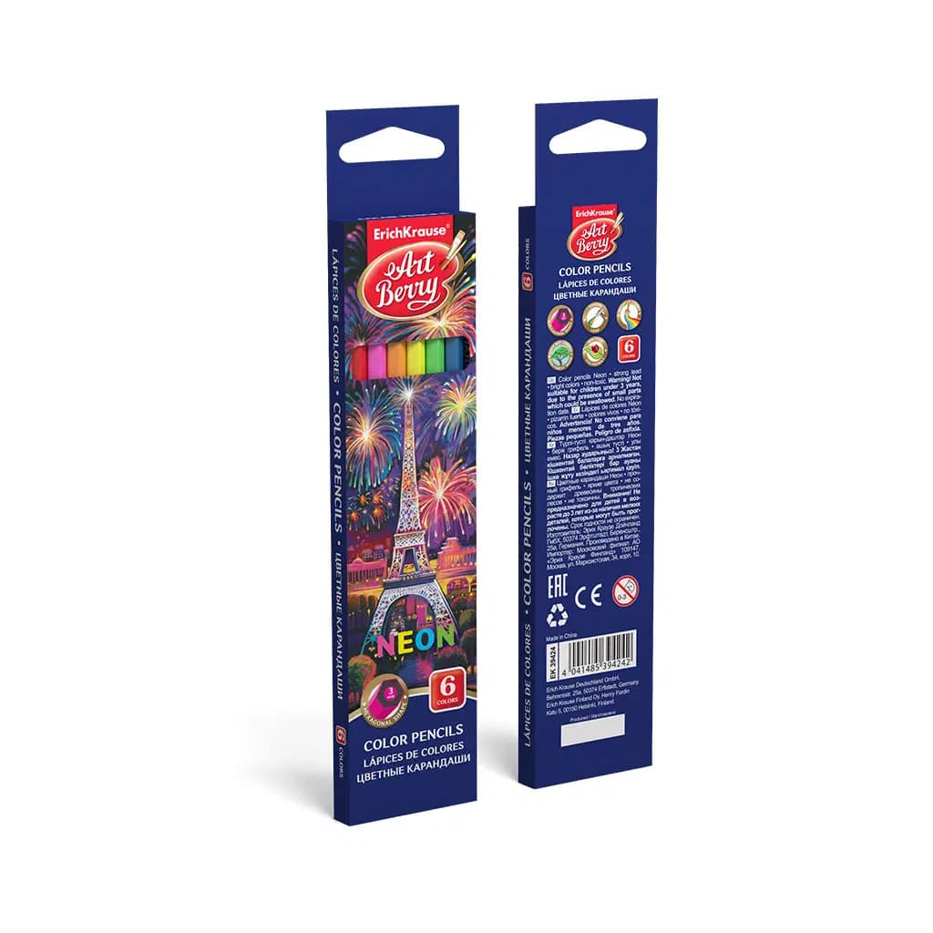 Crayon de Couleur Neon de 6 Art Berry EK-32424 4041485394242
