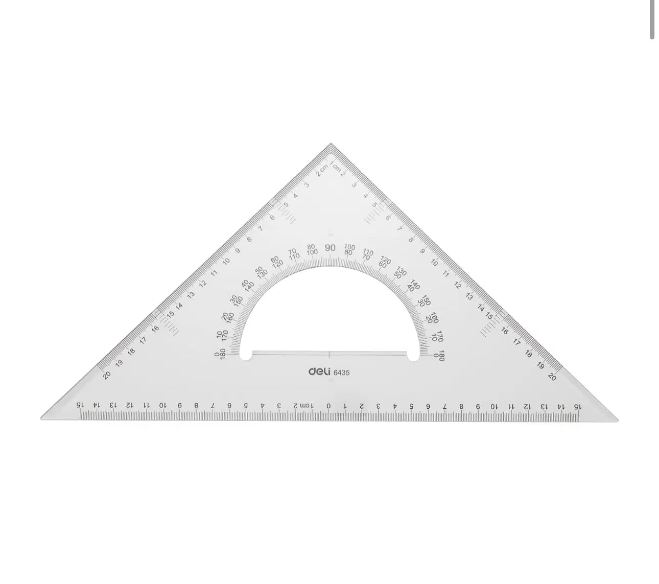 Ensemble Equerre 60-45 Rapporteur 35CM en Plastique Deli E6435 3