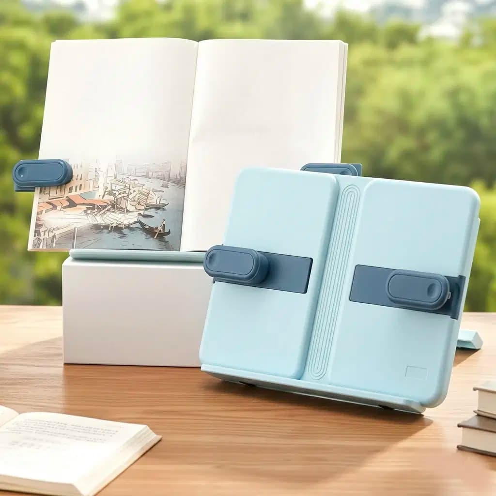 Porte Livre Portable Pour Lecteur Bleu Pp Abs Pc 280*200MM 90 ° Ref YX-137-A