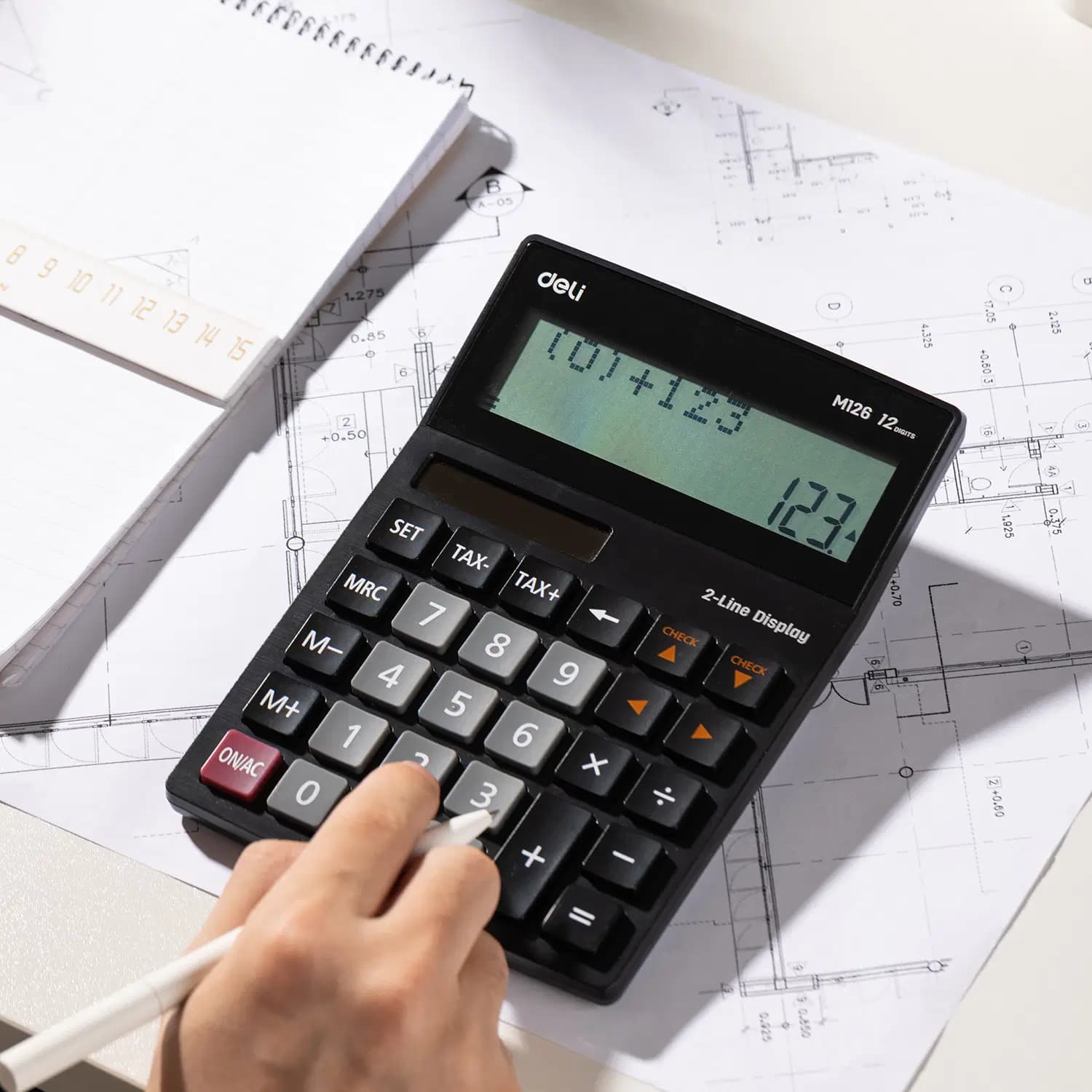 Calculatrice de Bureau 12 Chiffres Affichege 2 Lignes 5