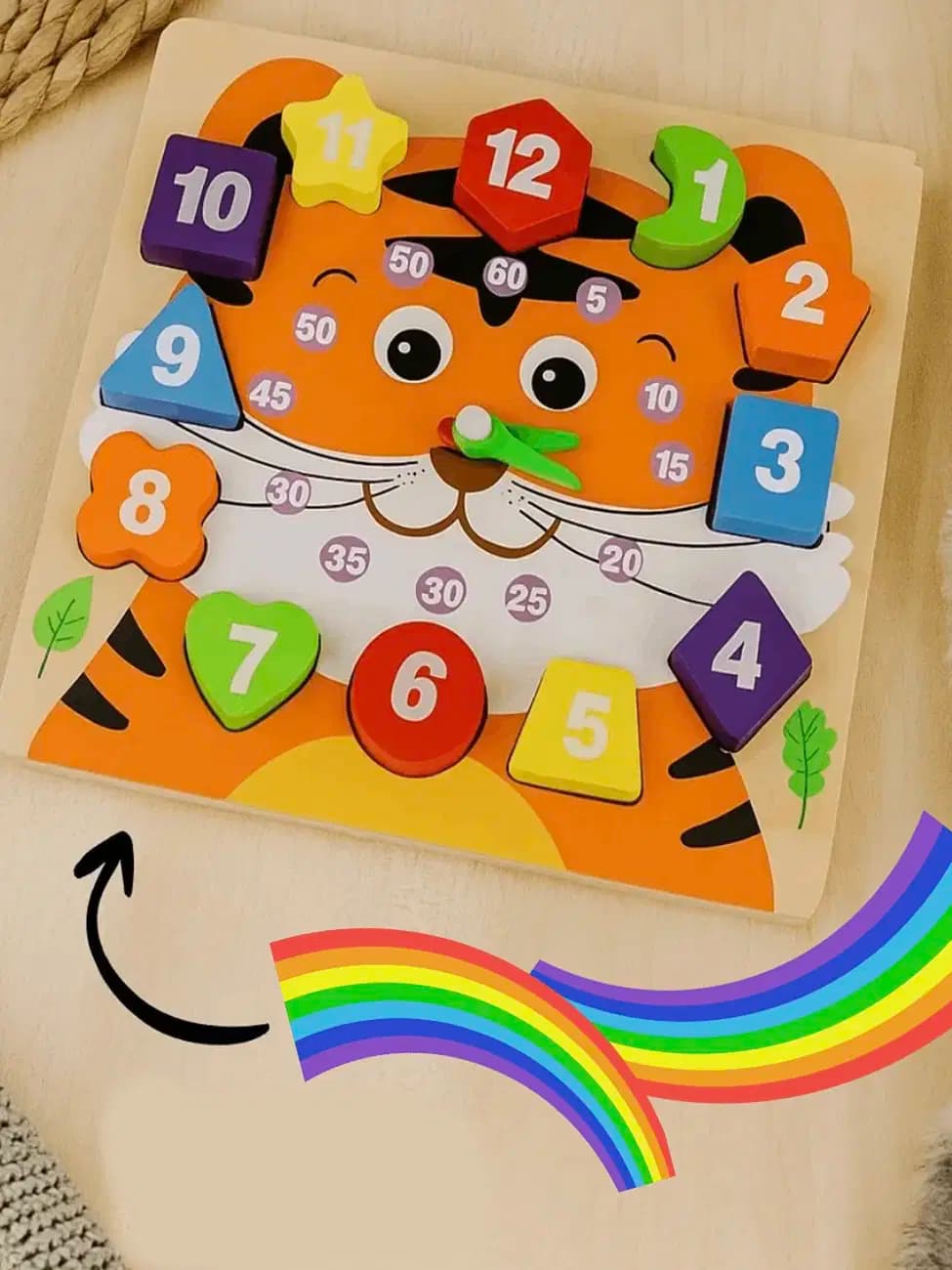 Horloge en Bois Bear/tiger