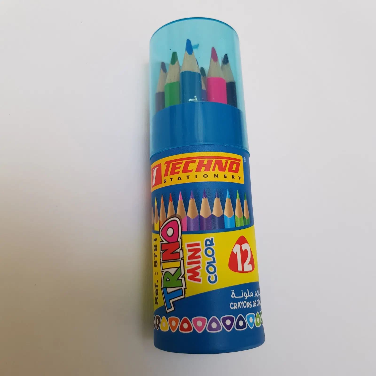 Crayon de Couleur Trino Mini Boite Ronde de 12 P Techno 5781 0703625657818