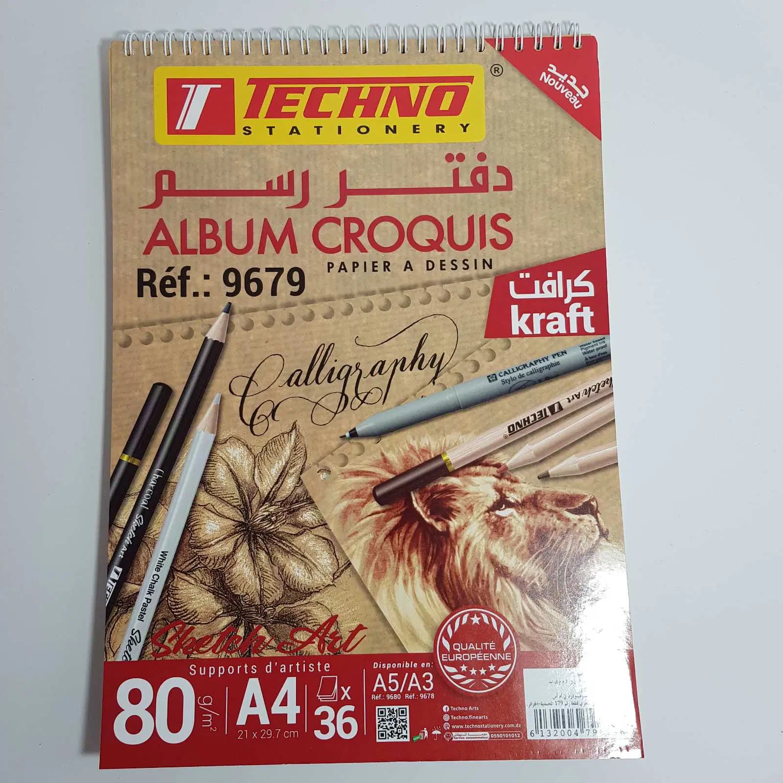 Album Croquuis Papier Kraft a4 80g 36f Techno 9679 61320047796796