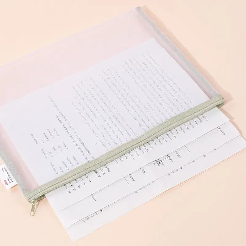 Pochette Pour Documents Zip Avec Porte Etiquette 140G/M2 3