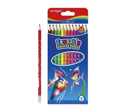 Crayon Couleur de 12 Gm Avec Gomme Keyroad
