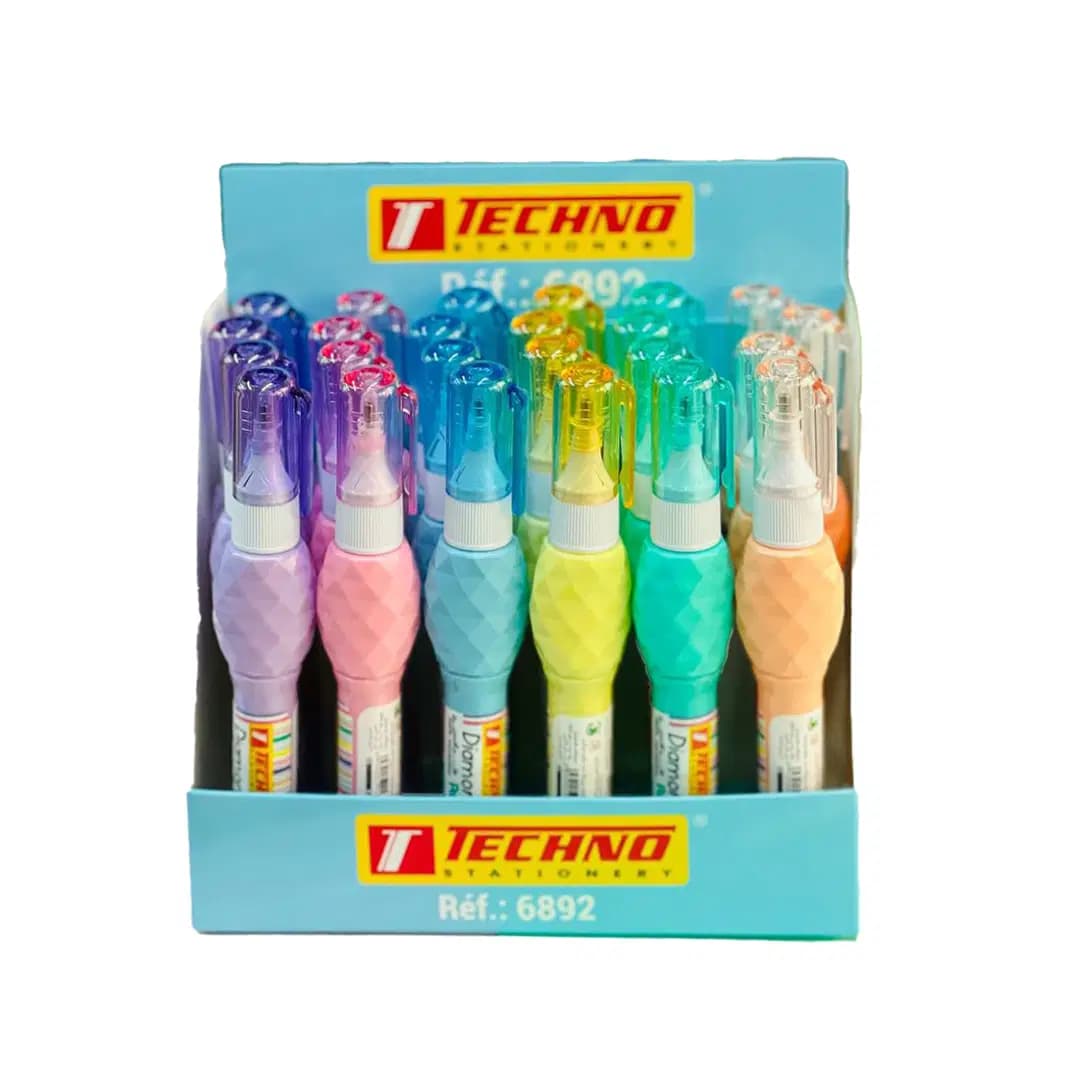 Stylo Correcteur Tete Metal 07ml Couleur Pastel Techno 6892